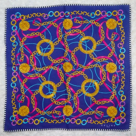 Celine Chain Print Cotton Scarf - Picture 1 of 7